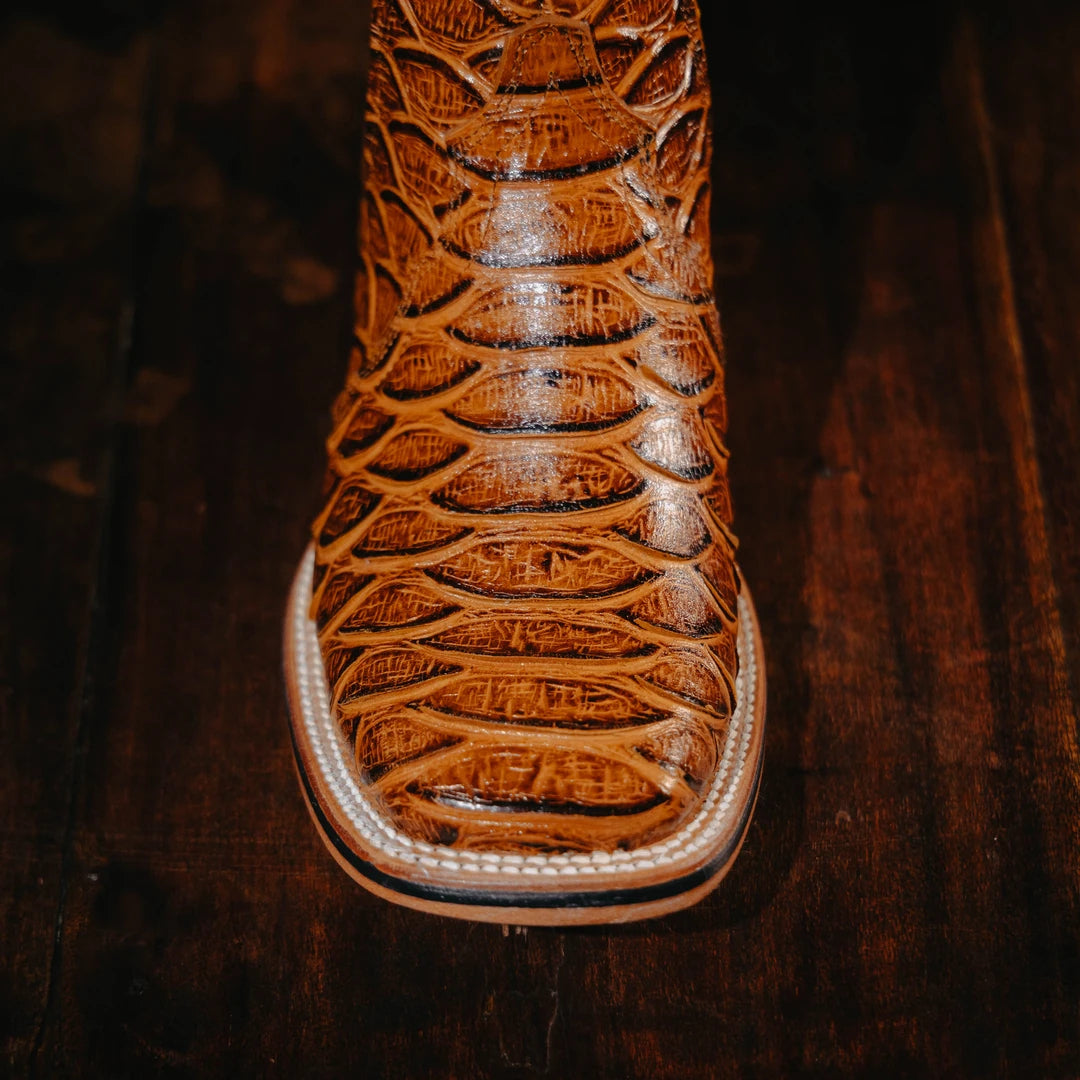 Botin Armenta Grabado Piton Jumbo Miel 001