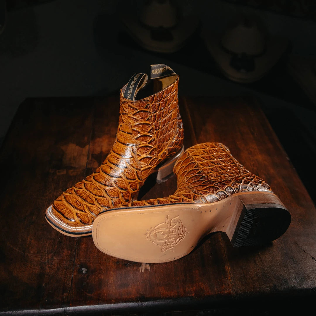 Botin Armenta Grabado Piton Jumbo Miel 001