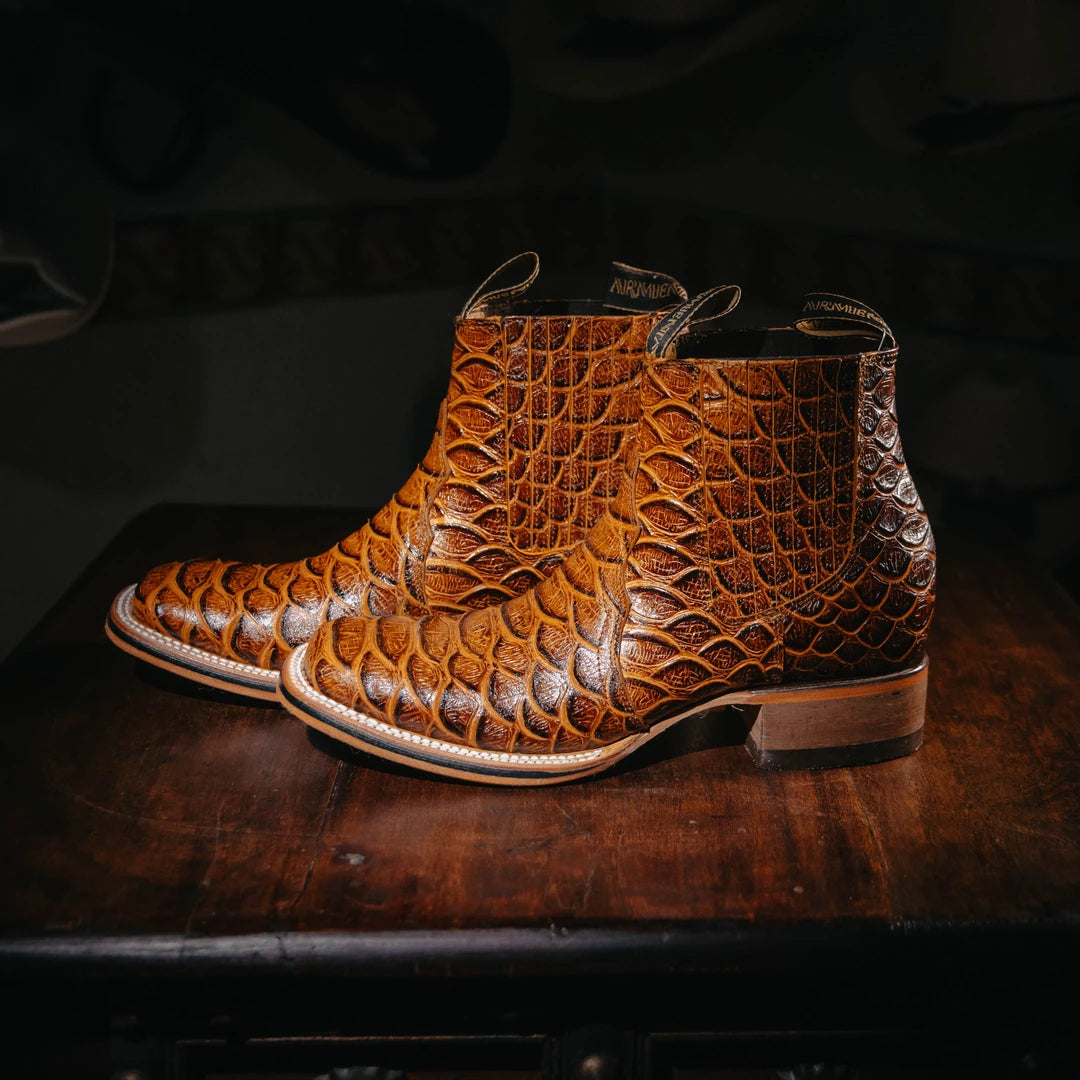 Botin Armenta Grabado Piton Jumbo Miel 001