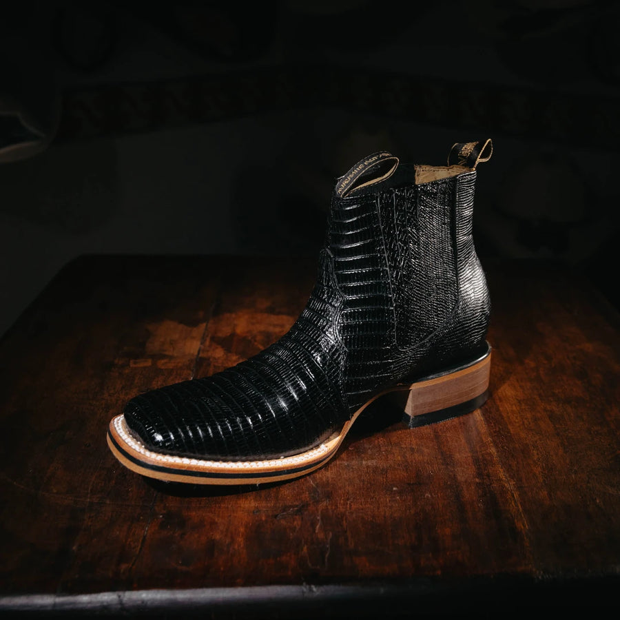 Botin Armenta Grabado Lizard Negro 002