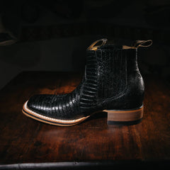 Botin Armenta Grabado Lizard Negro 002