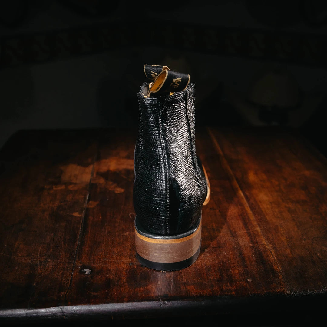 Botin Armenta Grabado Lizard Negro 002