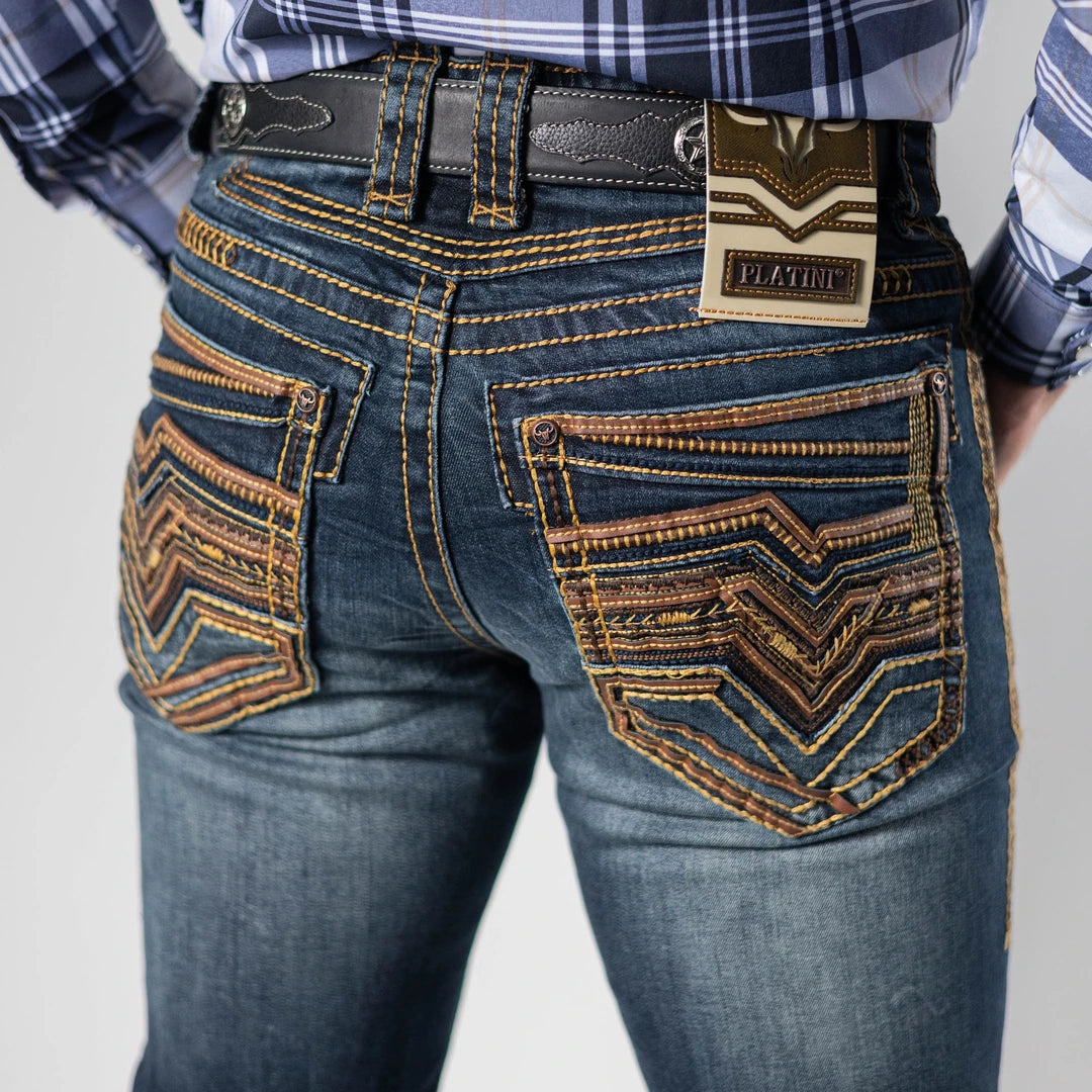 Pantalon Platini Buckle Aplicación Miel 202