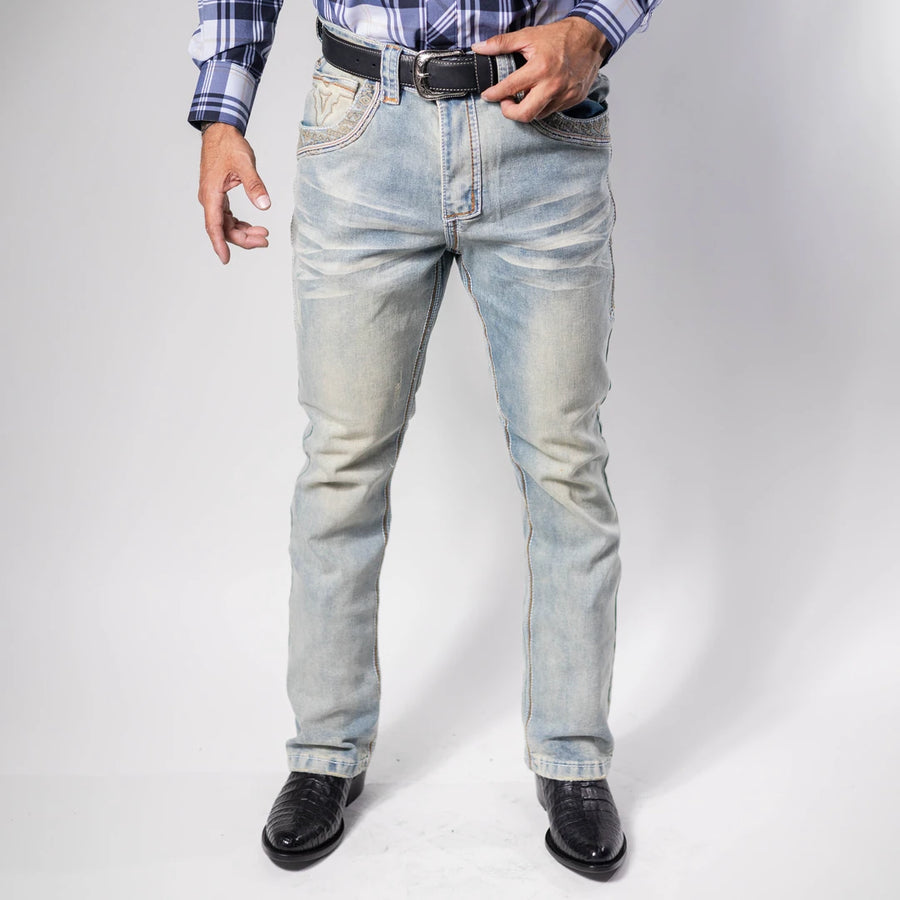 Pantalón Platini Celeste Aplicación Blanco 201