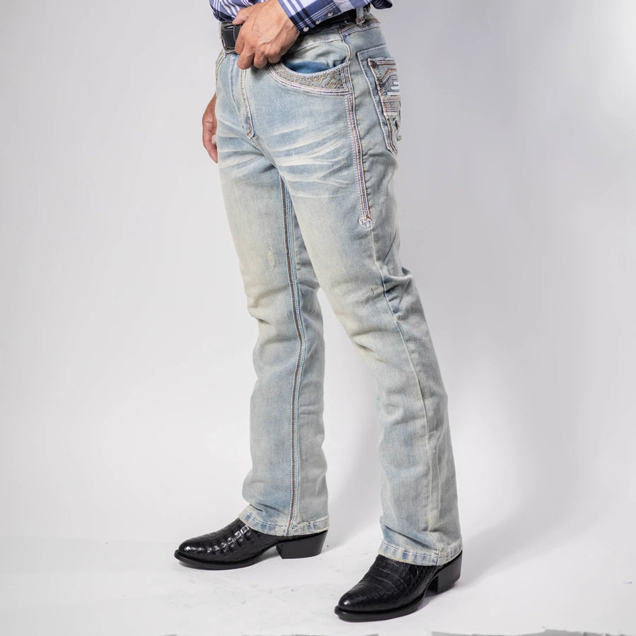 Pantalón Platini Celeste Aplicación Blanco 201