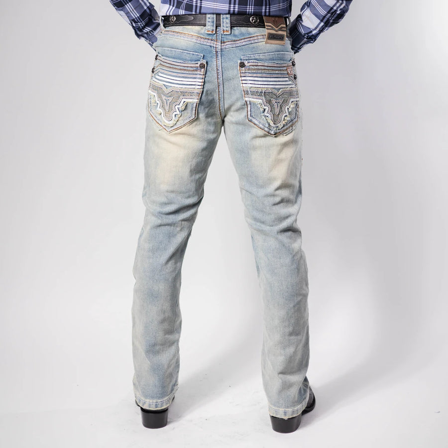 Pantalón Platini Celeste Aplicación Blanco 201