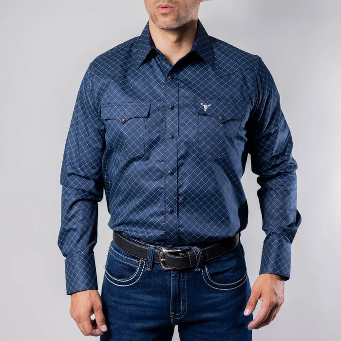 Camisa Cactus Estampada Azul Marino 134