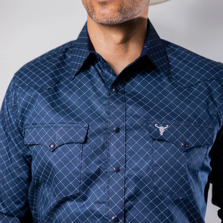 Camisa Cactus Estampada Azul Marino 134
