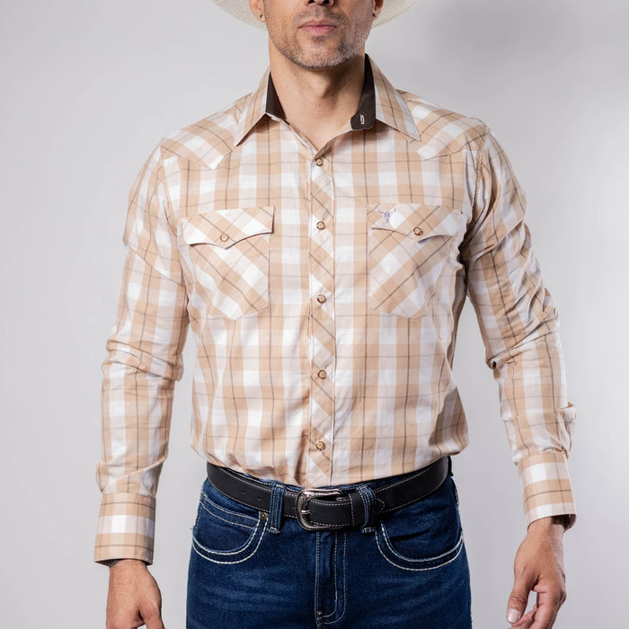 Camisa Cactus Cuadros Beige/Blanco 137