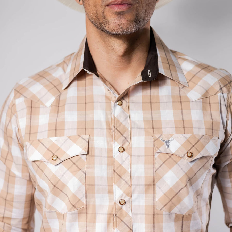 Camisa Cactus Cuadros Beige/Blanco 137