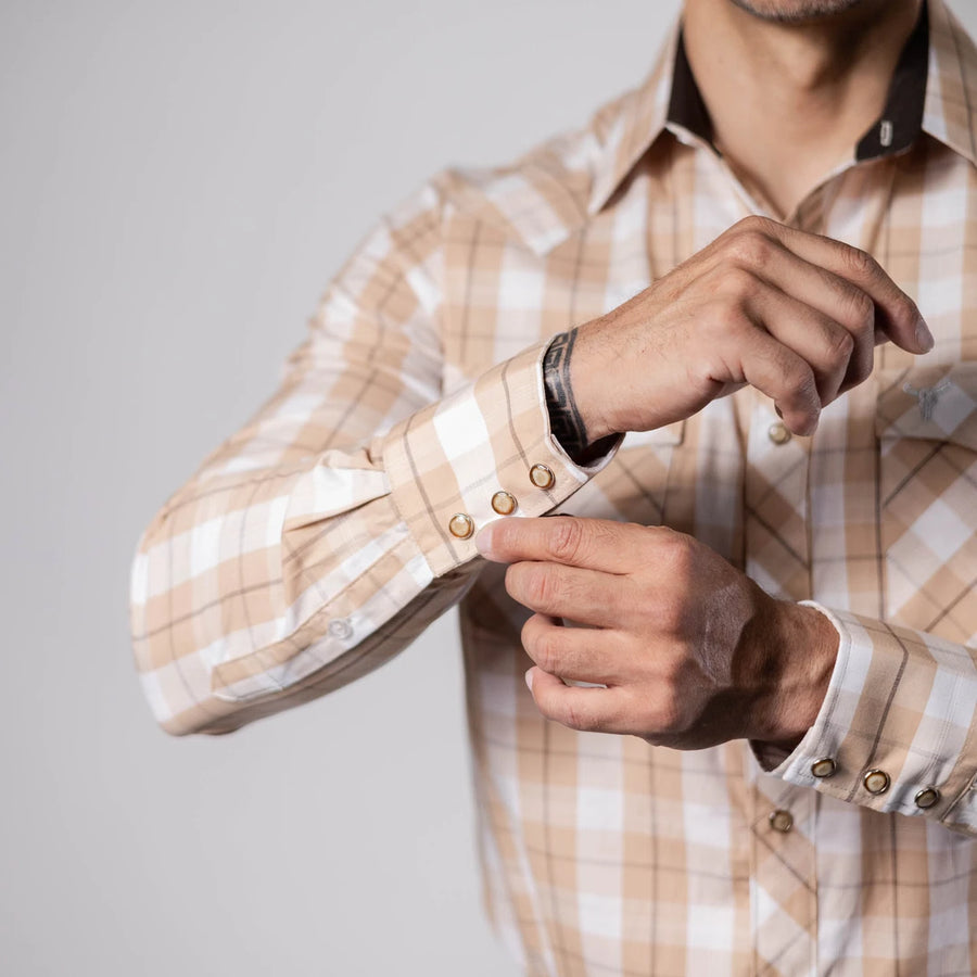 Camisa Cactus Cuadros Beige/Blanco 137