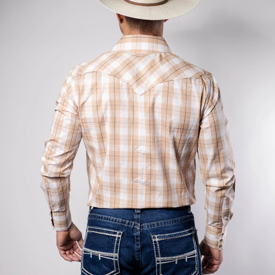 Camisa Cactus Cuadros Beige/Blanco 137