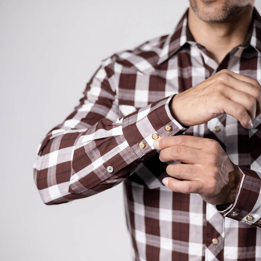 Camisa Cactus Cuadros Marron/Blanco 138