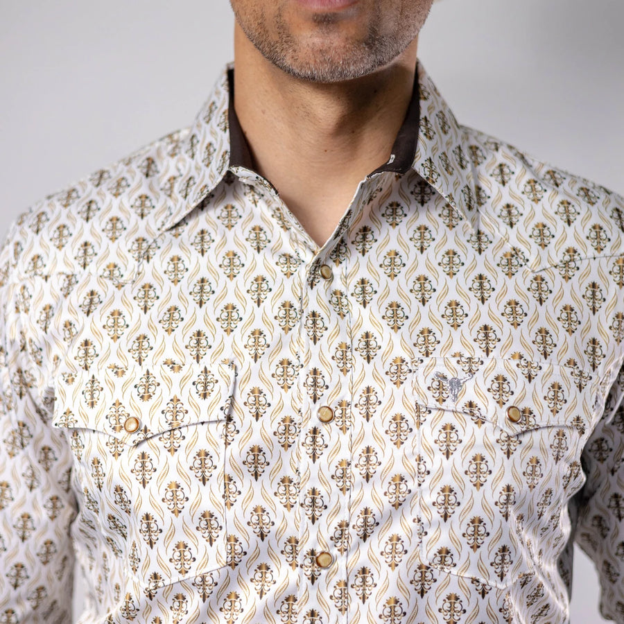 Camisa Cactus Estampada Blanco/Dorado 142