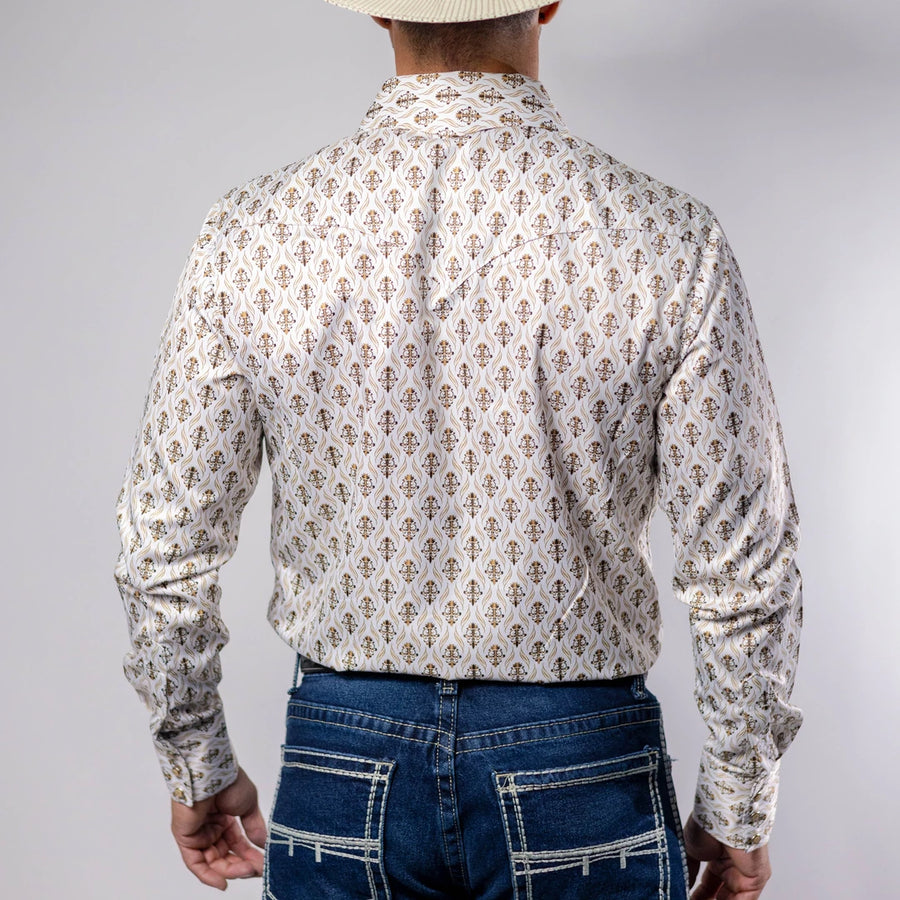Camisa Cactus Estampada Blanco/Dorado 142