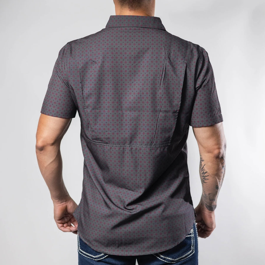 Camisa Platini Manga Corta Performace Estampada Gris 060