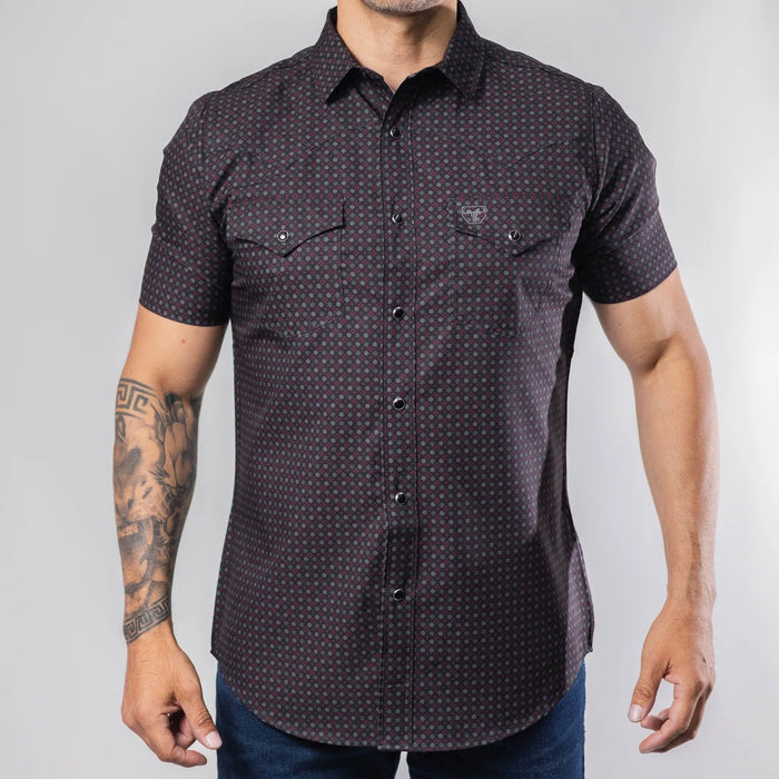 Camisa Platini Manga Corta Performace Estampada Negro 067