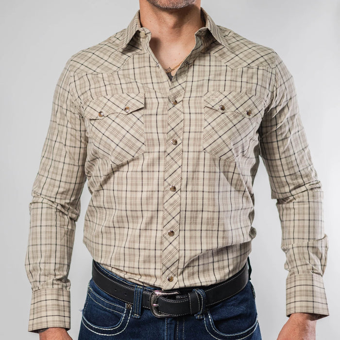 Camisa Platini Cuadros Khaki 074
