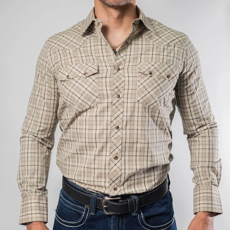 Camisa Platini Cuadros Khaki 074