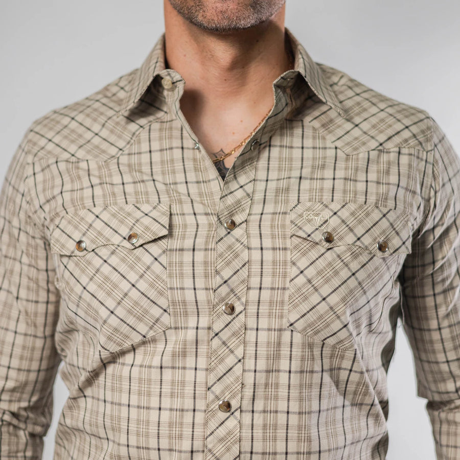 Camisa Platini Cuadros Khaki 074