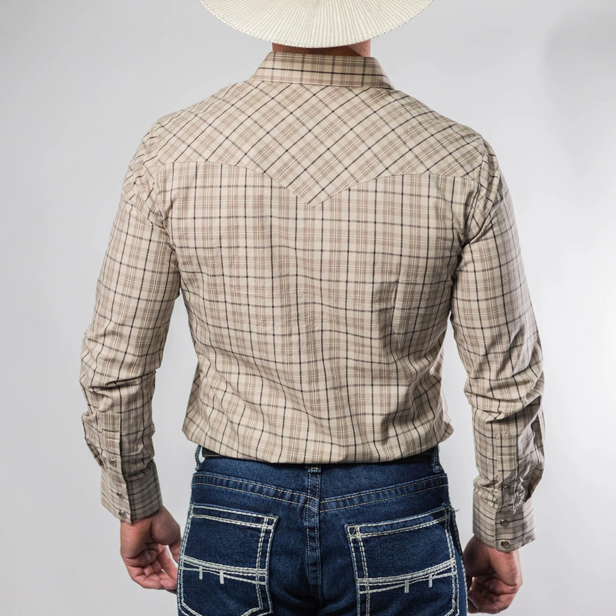 Camisa Platini Cuadros Khaki 074