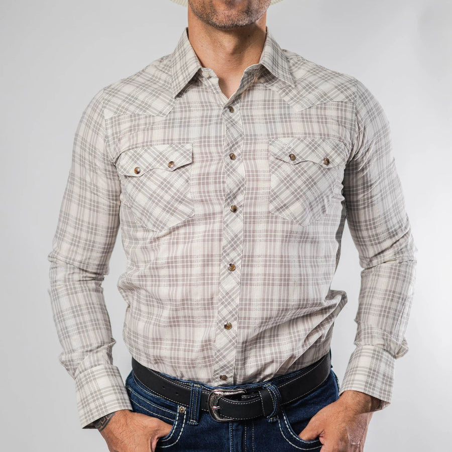Camisa Platini Cuadros Beige 075