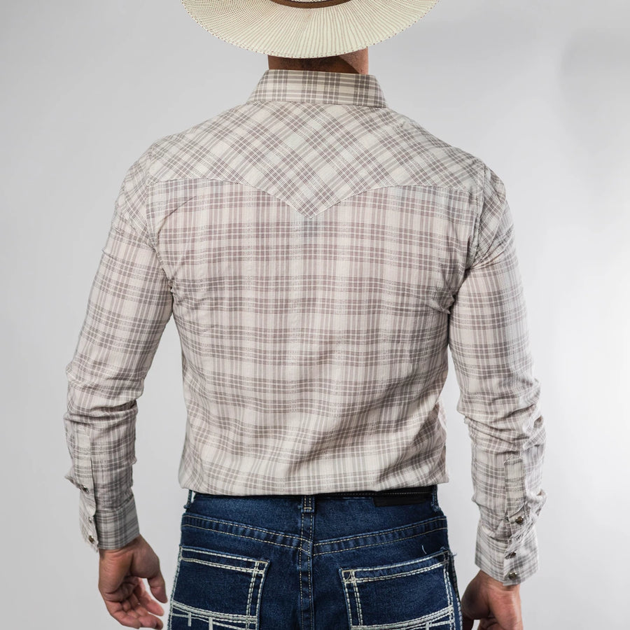 Camisa Platini Cuadros Beige 075