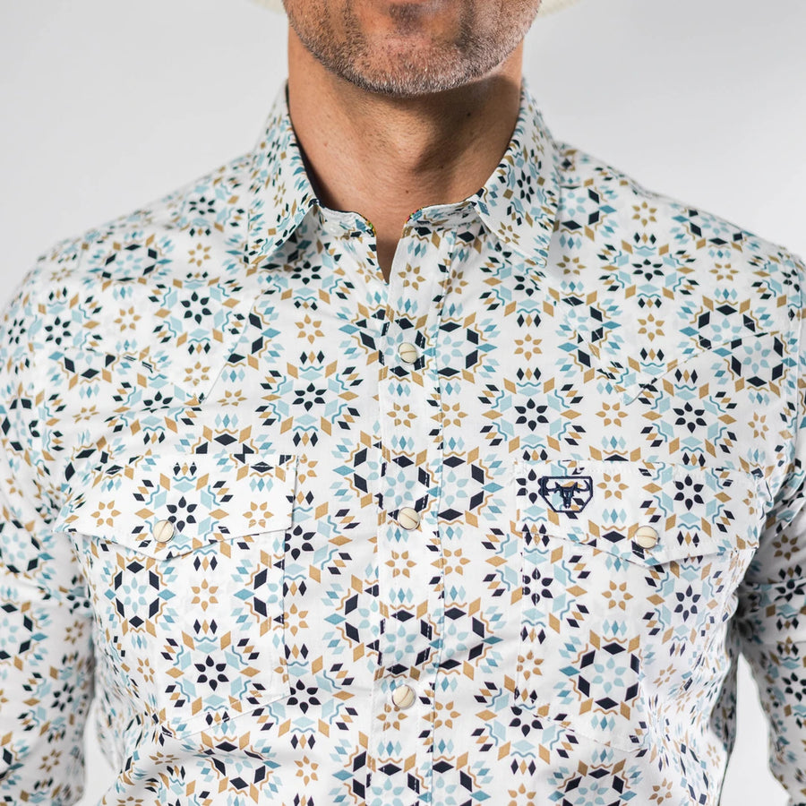 Camisa Platini Modern Fit Estampada Blanco 076