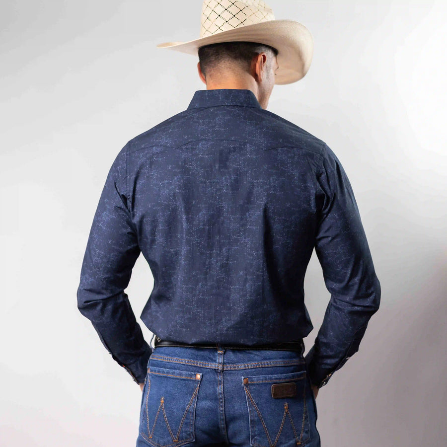 Camisa Wrangler Retro Estampada Azul/Blanco 275