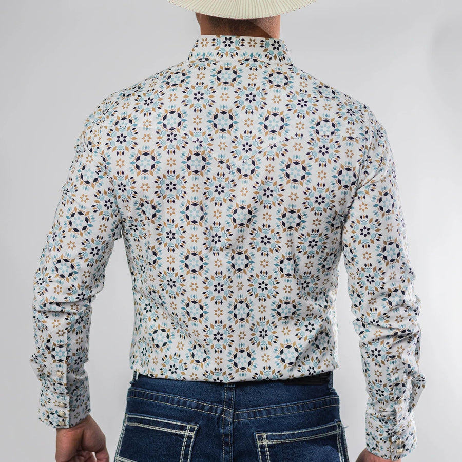 Camisa Platini Modern Fit Estampada Blanco 076