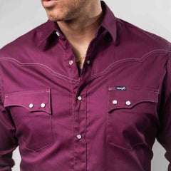 Camisa Wrangler Retro Lisa Bord Vino 276