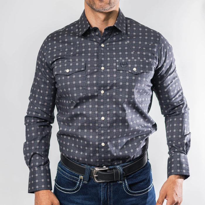 Camisa Platini Modern Fit Estampada Gris 077