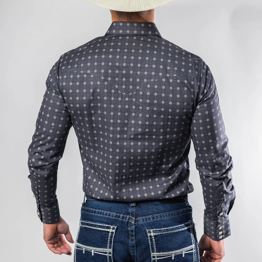 Camisa Platini Modern Fit Estampada Gris 077