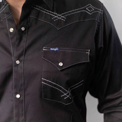 Camisa Wrangler Retro Lisa Bord Negra 277