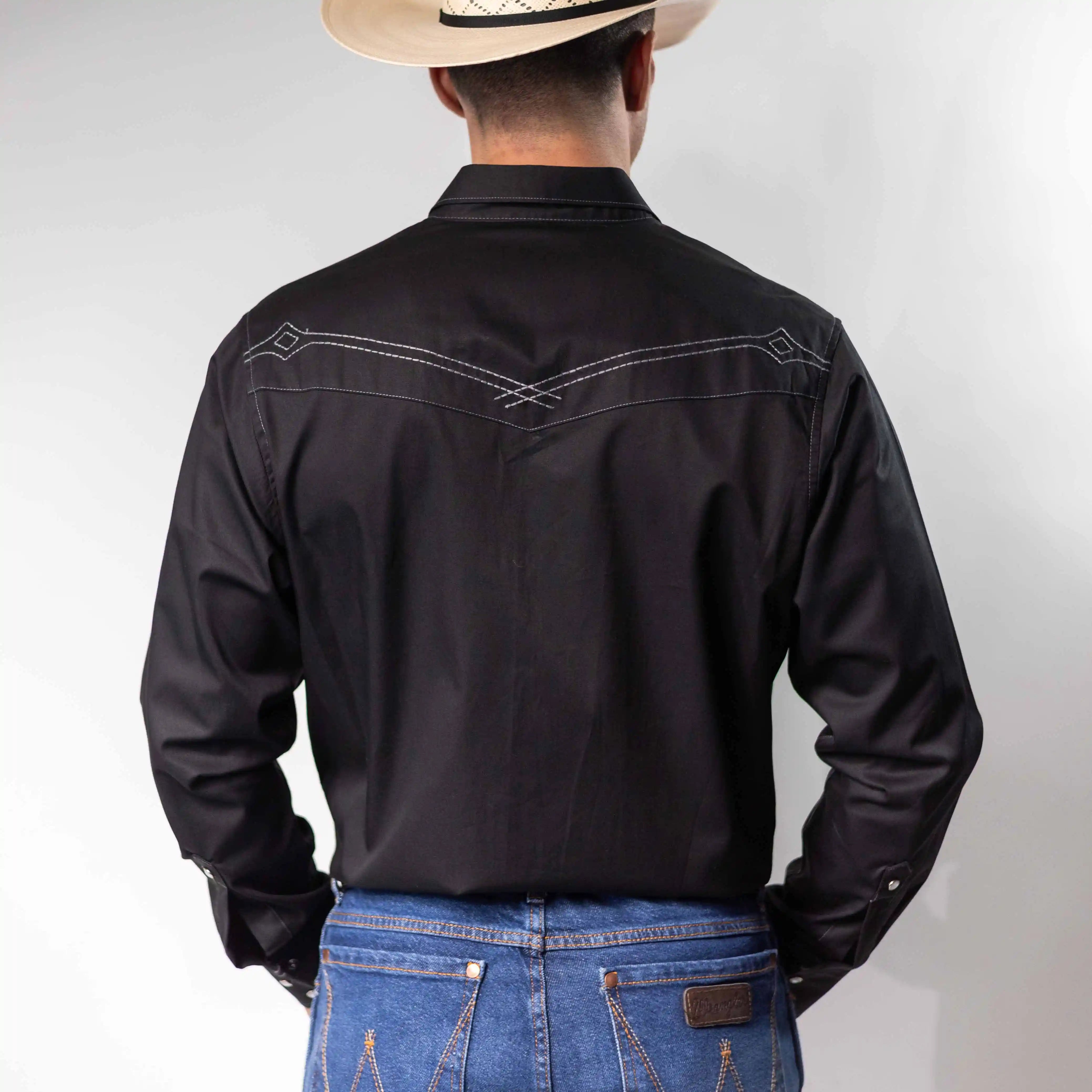 Camisa Wrangler Retro Lisa Bord Negra 277