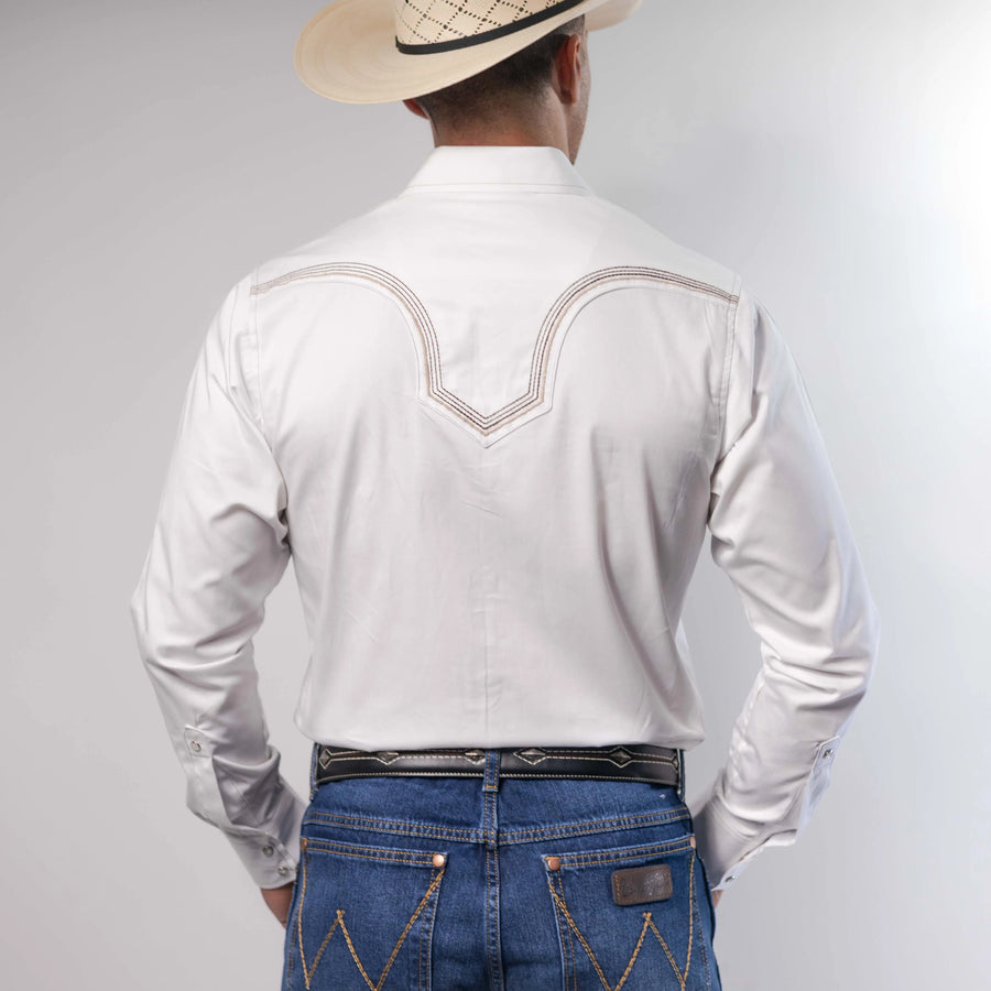 Camisa Wrangler Retro Lisa Bord Hueso 278