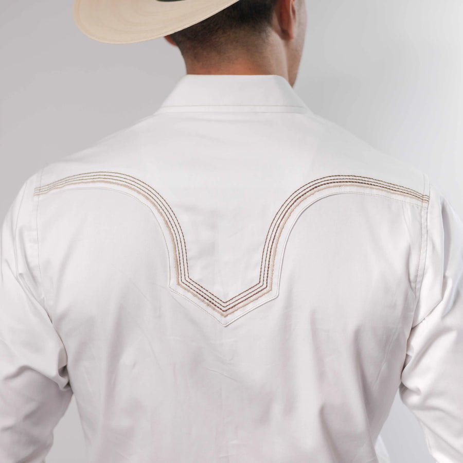 Camisa Wrangler Retro Lisa Bord Hueso 278