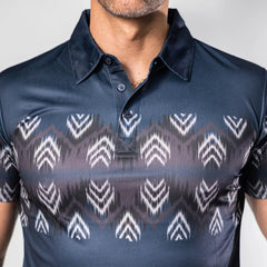 Polo Platini Fit Est Azul/Gris 080