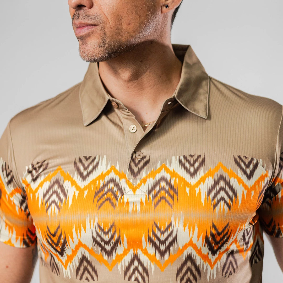 Polo Platini Fit Est Khaki/Naranja 081