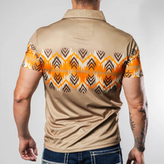 Polo Platini Fit Est Khaki/Naranja 081