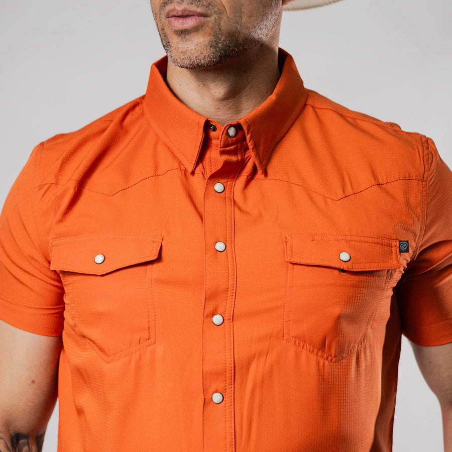 Camisa Rock&Roll Manga Corta Performance Lisa Naranja 065
