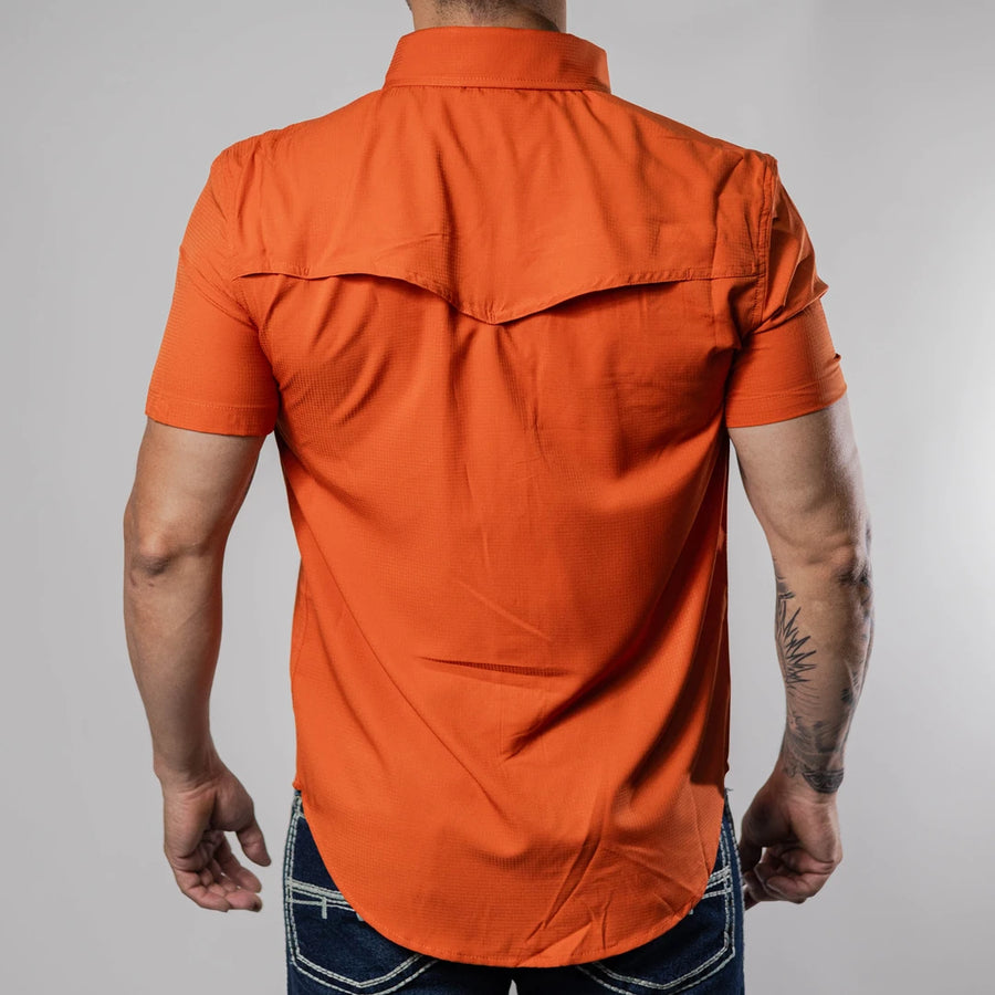 Camisa Rock&Roll Manga Corta Performance Lisa Naranja 065