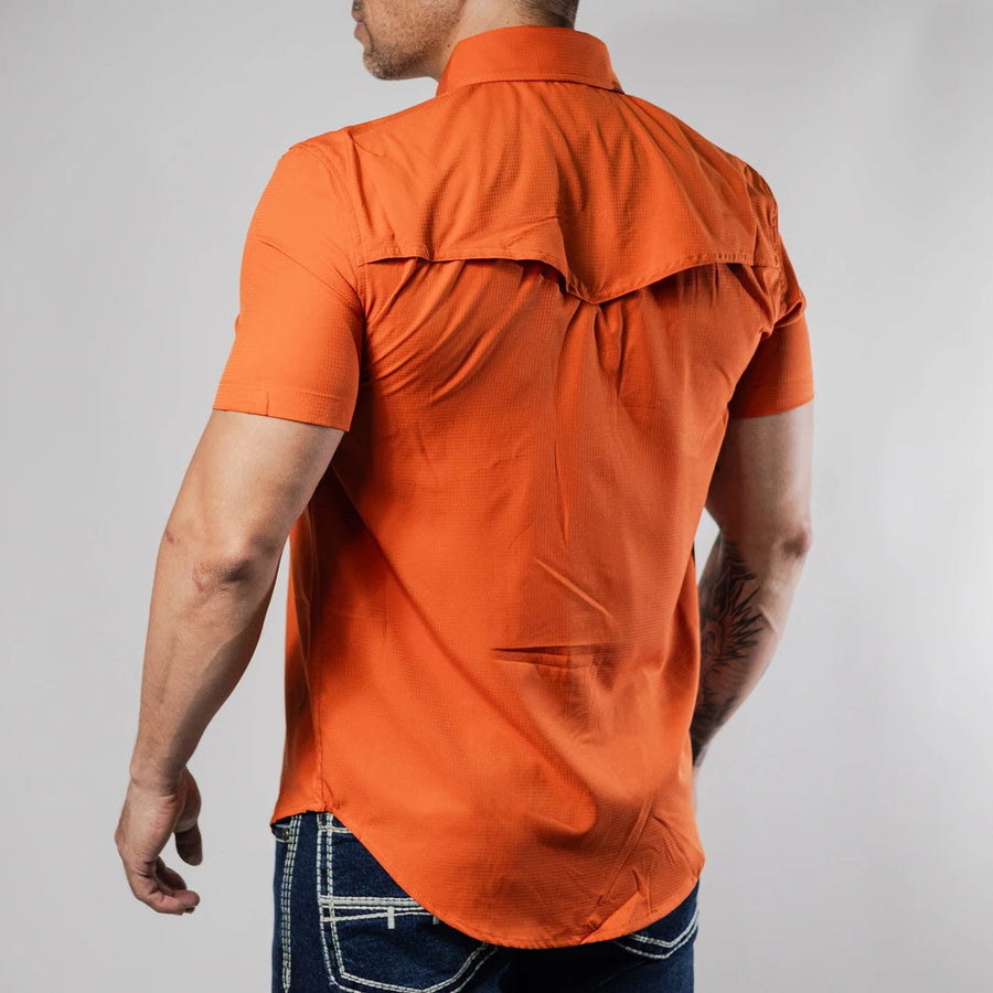 Camisa Rock&Roll Manga Corta Performance Lisa Naranja 065