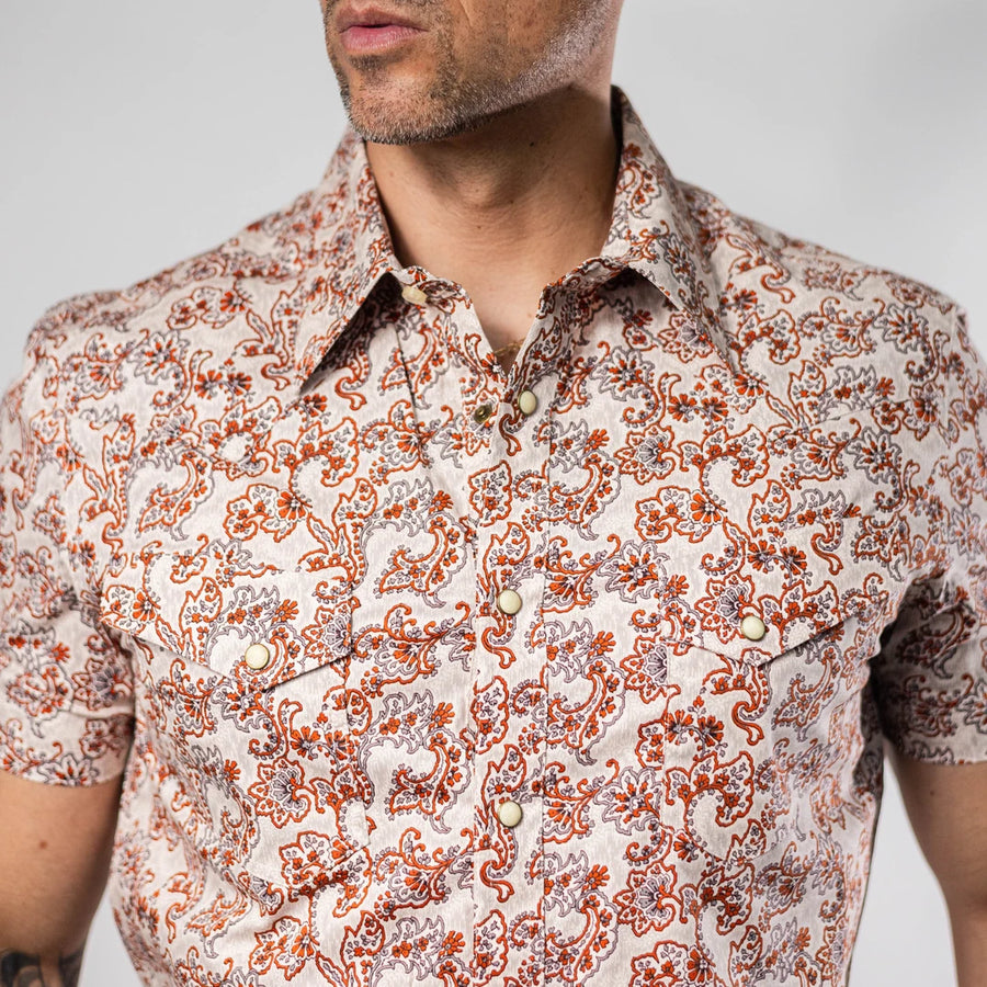 Camisa Rock&Roll Manga Corta Estampada Amibas Beige 062