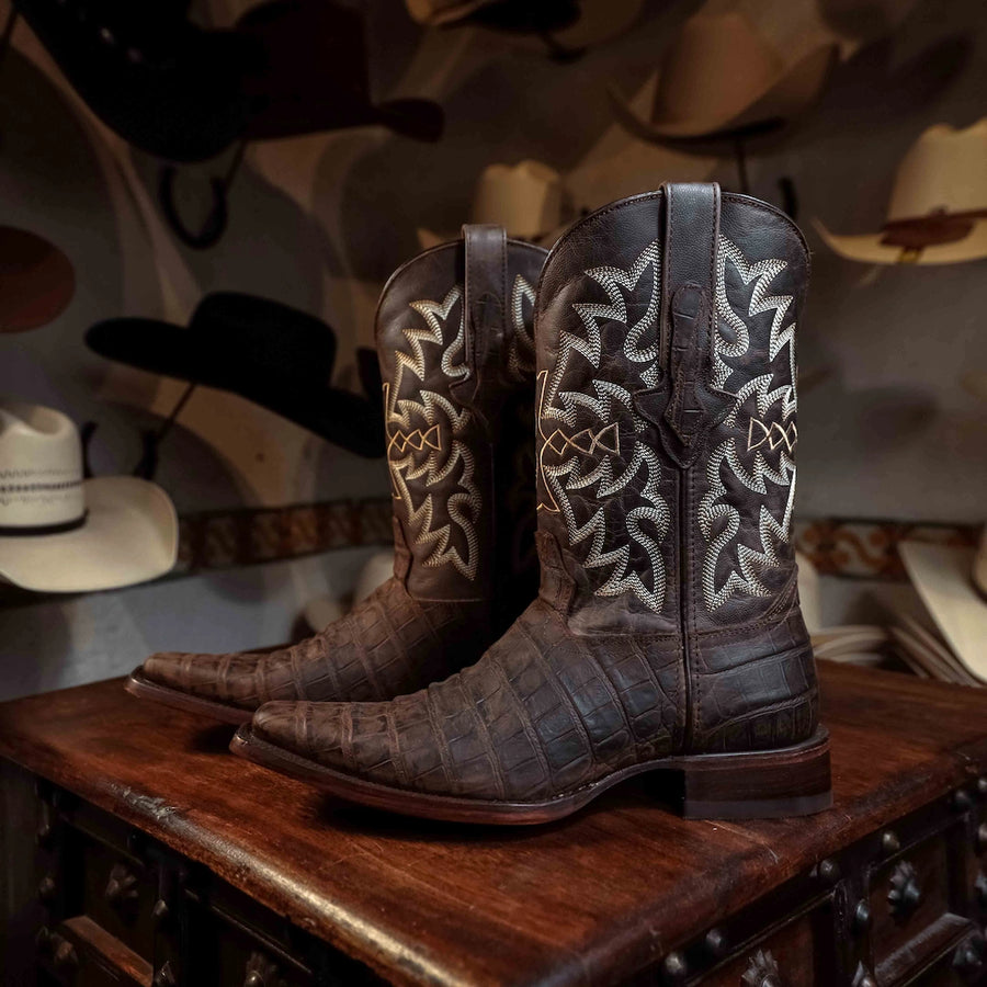 Bota Tejano Belly Print Moka H-Versy 061