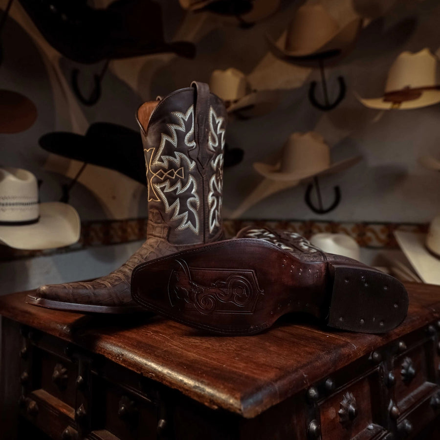 Bota Tejano Belly Print Moka H-Versy 061