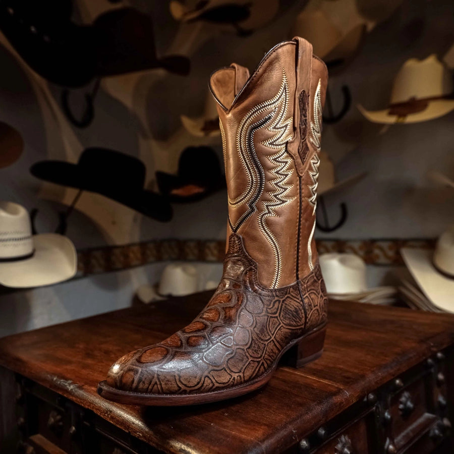 Bota Tejano Caguama Print Cafe H-Oval 064