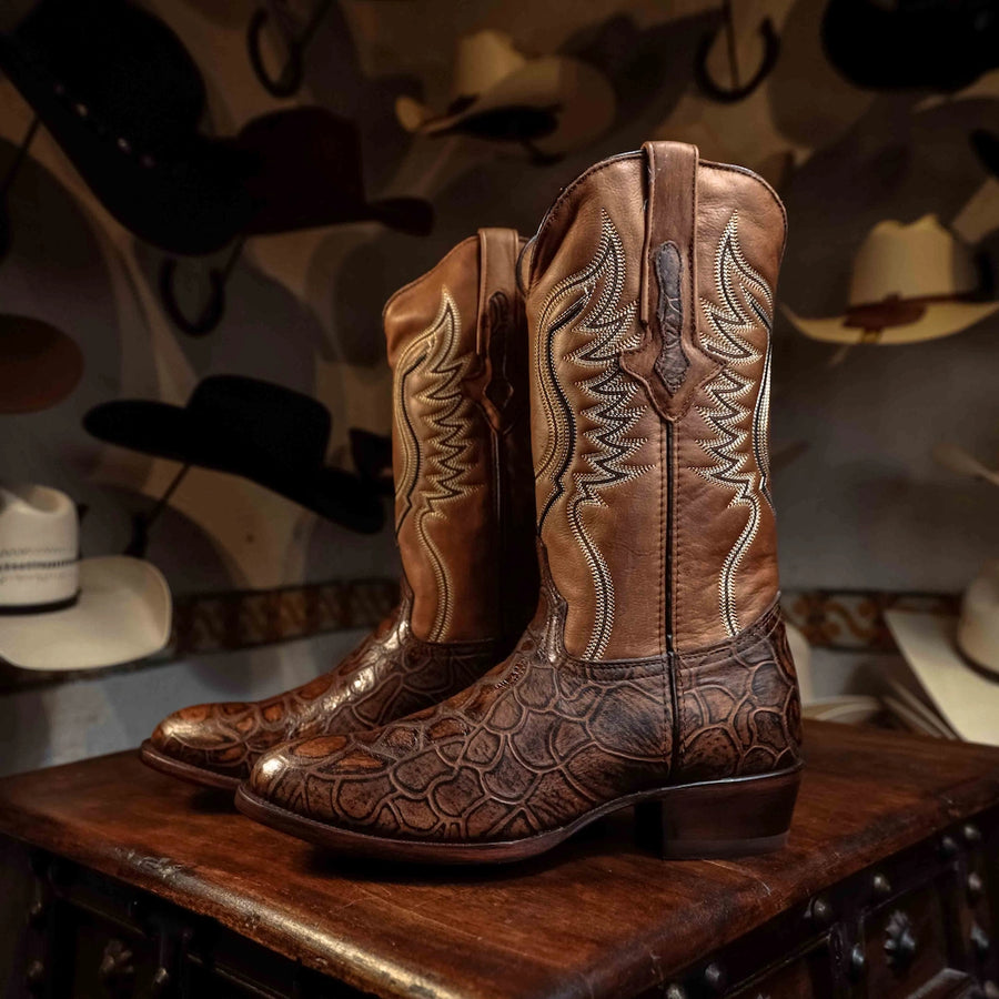 Bota Tejano Caguama Print Cafe H-Oval 064