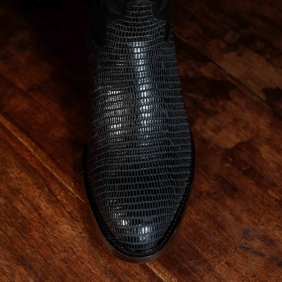 Bota Tejano Lizard Print Negro 065