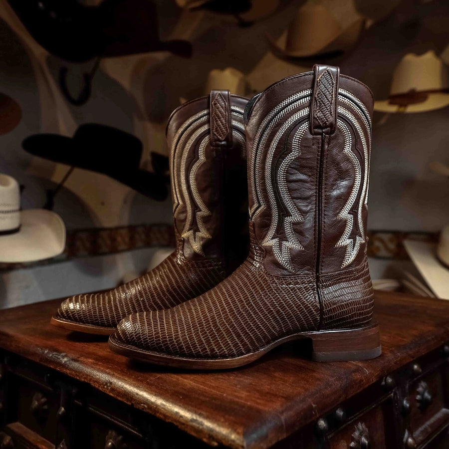 Bota Tejano Lizard Print Café H-Tacoma 066